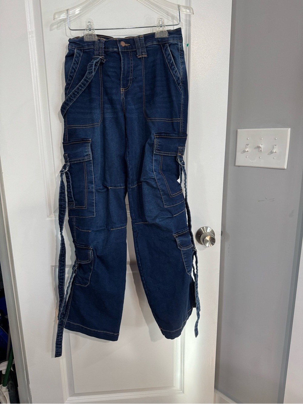 Women’s Love Trends Cargo Jeans - Dark Blue Utility Style size 3